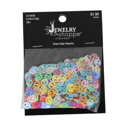 The Jewelry Shoppe Multicolor Peace Sign Sequins