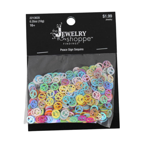 The Jewelry Shoppe Multicolor Peace Sign Sequins