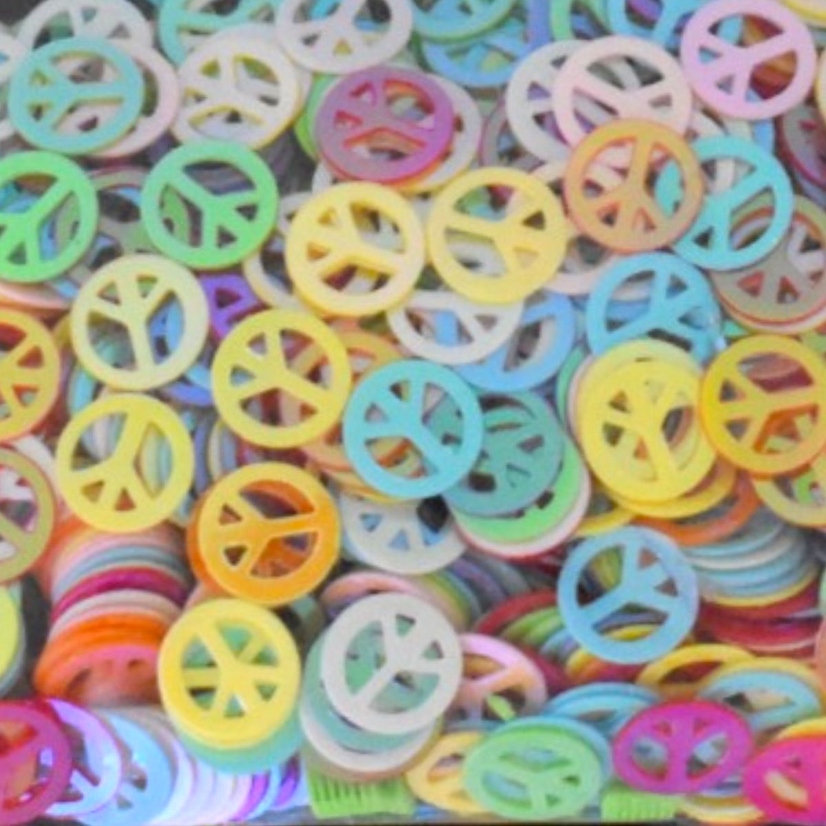 The Jewelry Shoppe Multicolor Peace Sign Sequins