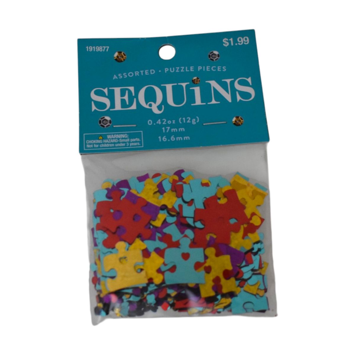 Assorted Puzzle Pieces Sequins, Multicolor