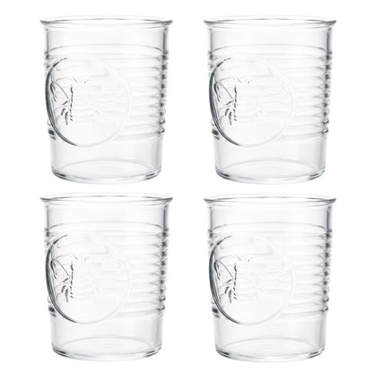 Double Old Fashioned Bee Glasses - Set of 4