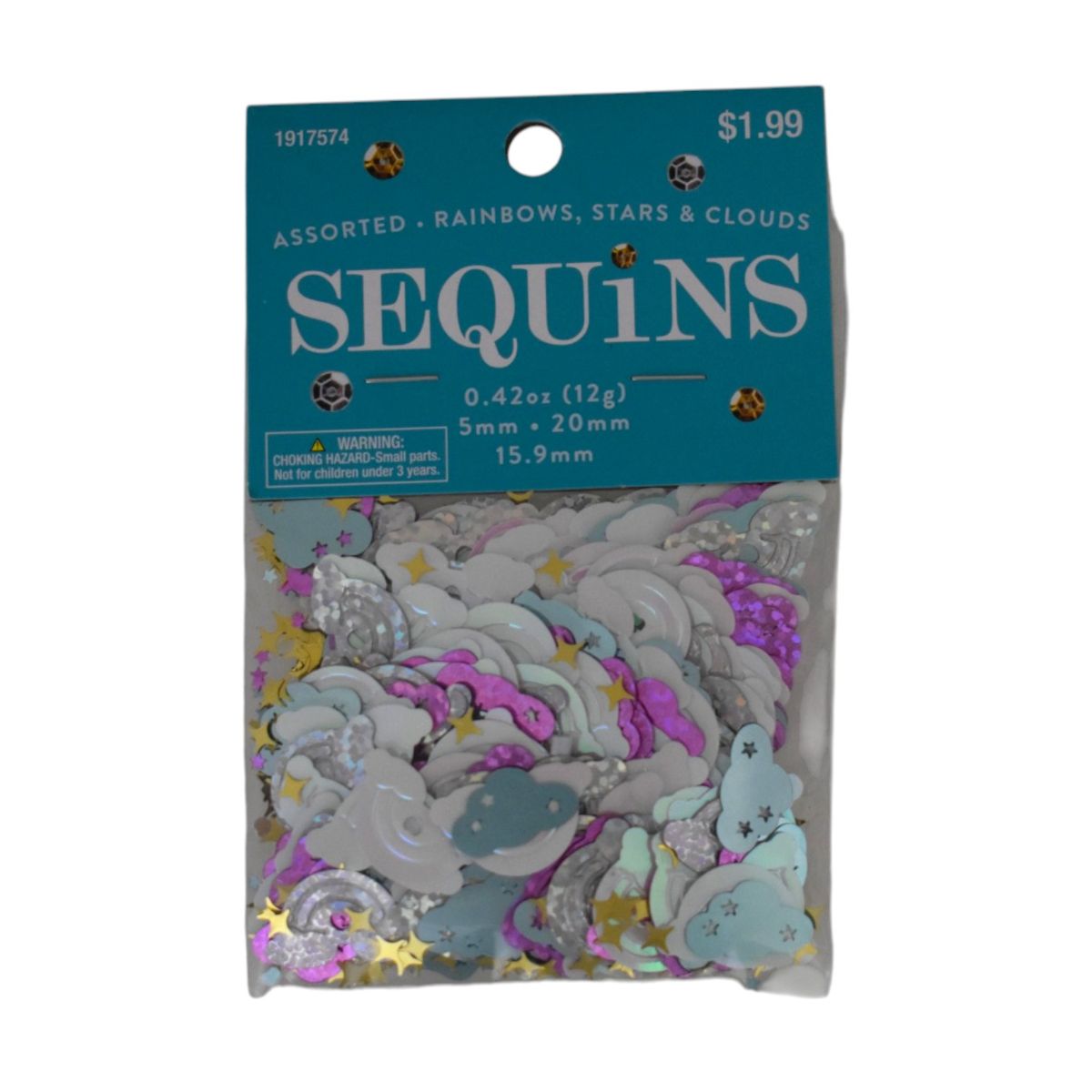 Sequins Assorted Rainbows, Stars & Clouds Craft Embellishments