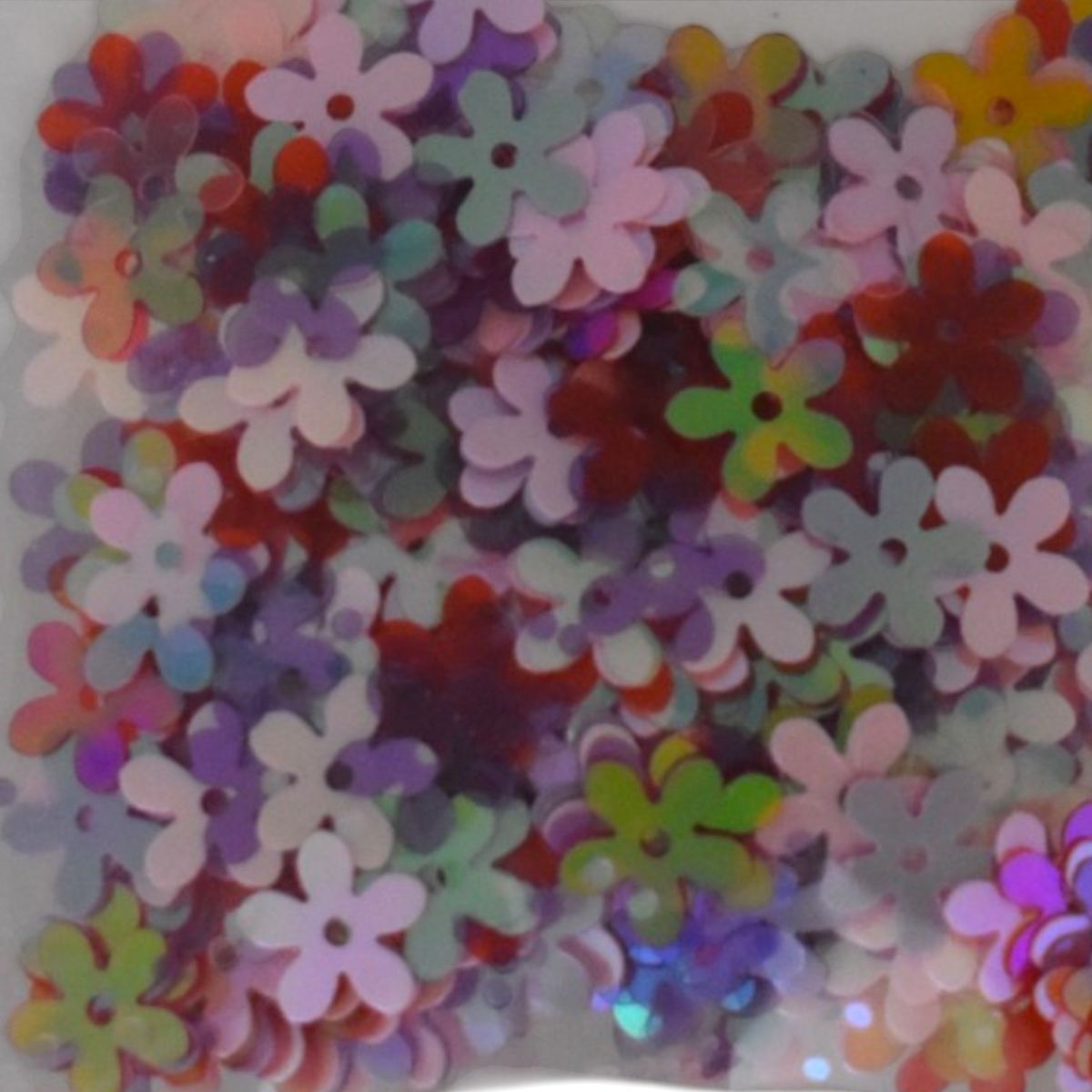 Sequins Assorted Plum Flowers Sunset Blossoms, 10mm, 0.42oz