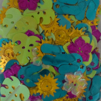 Assorted Fun in the Sun Sequins, Set of 34 Pieces