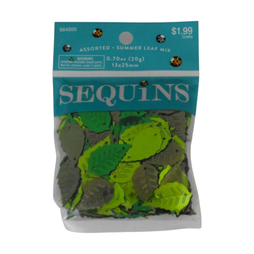 Sequins Assorted Summer Leaf Mix, 0.70oz (20g)