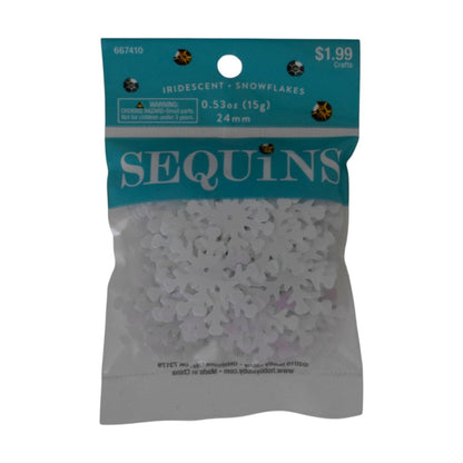 Iridescent Snowflakes White Craft Sequins, 0.53oz