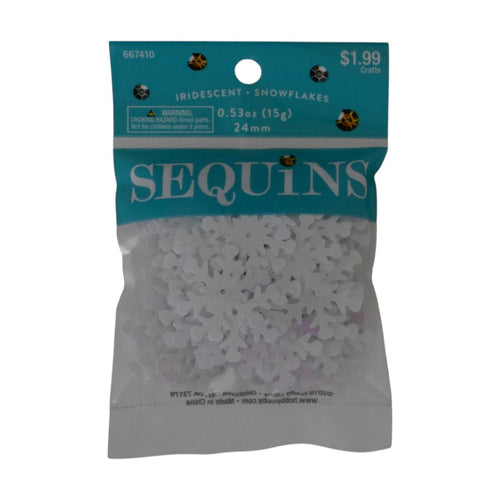 Iridescent Snowflakes White Craft Sequins, 0.53oz
