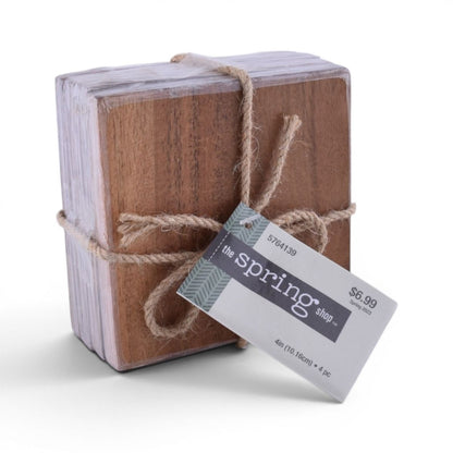 Square Wood Grain Coasters 4 Pack