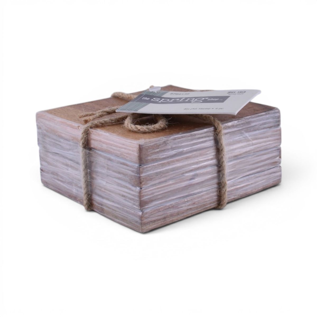 Square Wood Grain Coasters 4 Pack