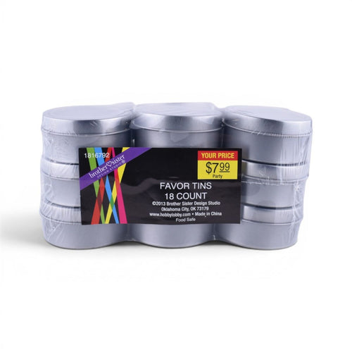 Silver Favor Tins, 18 Count