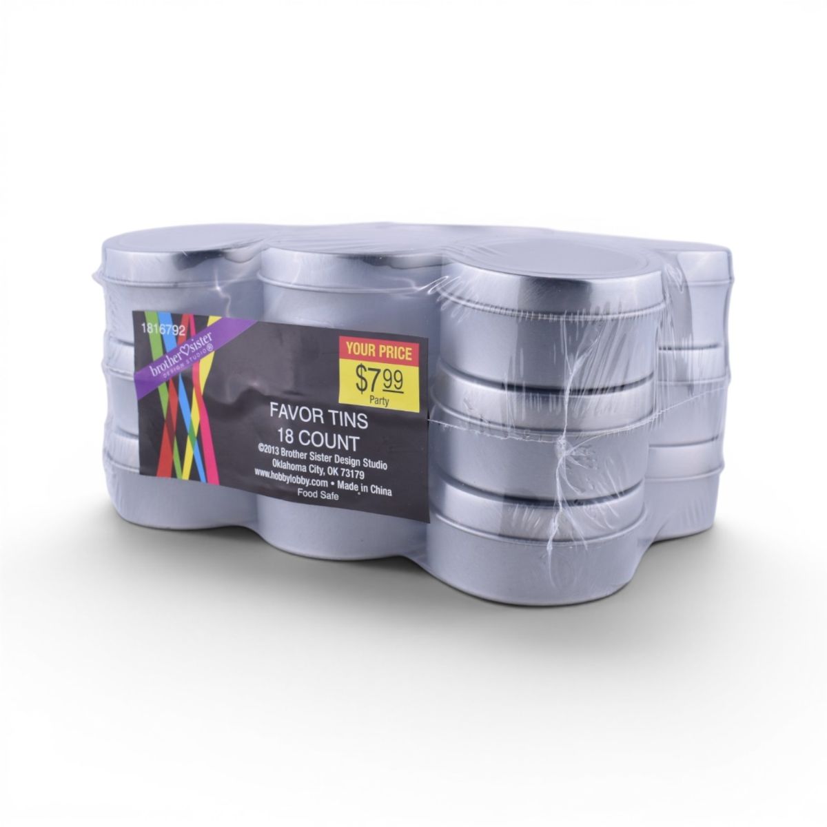 Silver Favor Tins, 18 Count