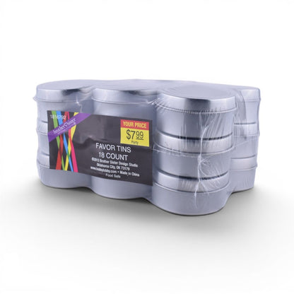 Silver Favor Tins, 18 Count
