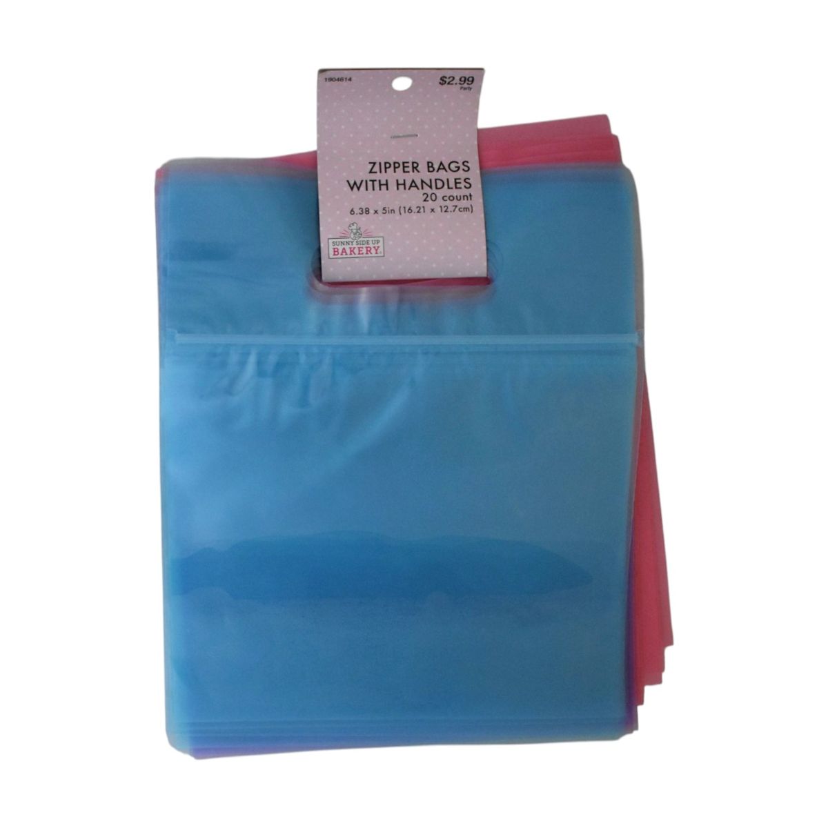 Blue, Pink, and Purple Zipper Bags With Handles, 20 Count