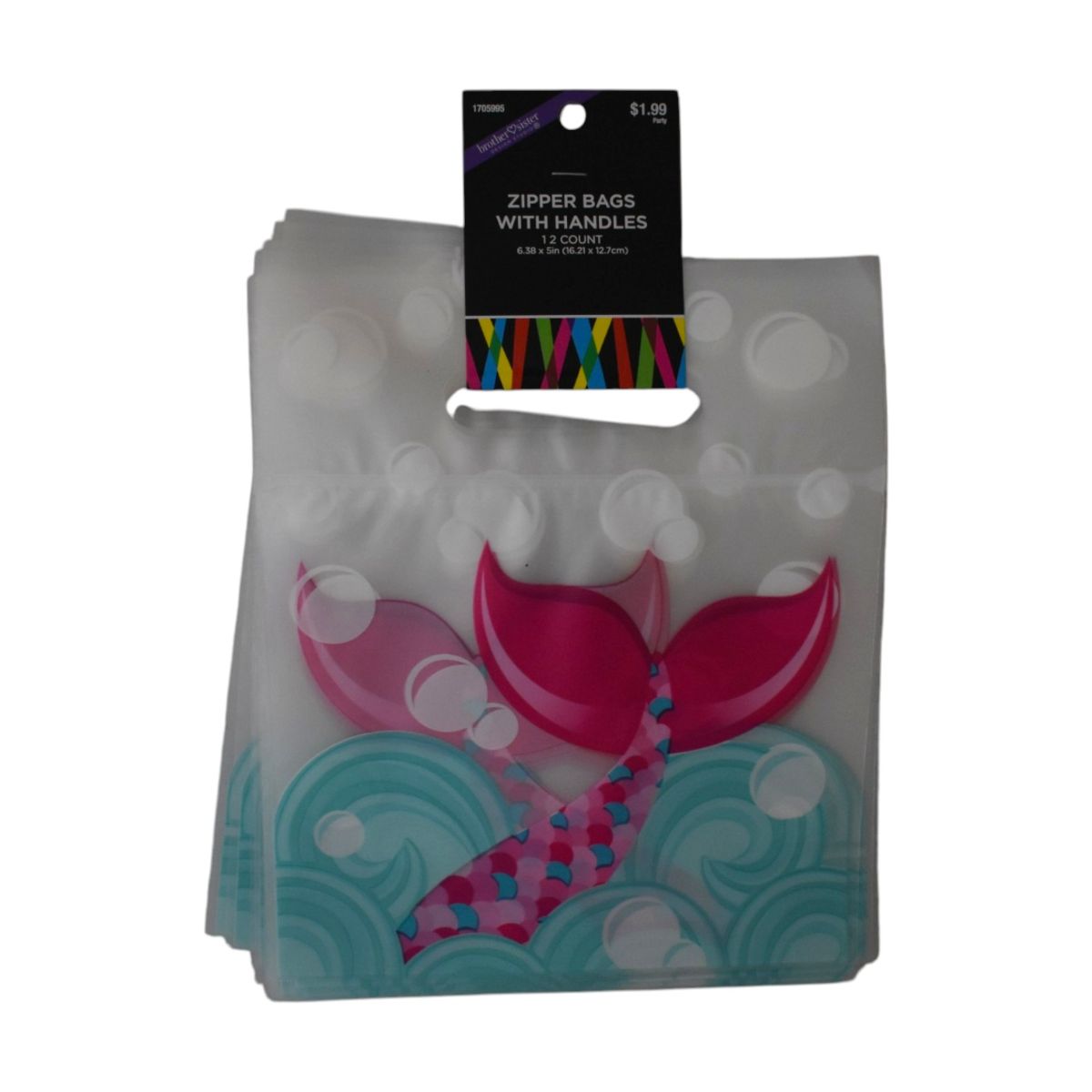 Mermaid Zipper Bags With Handles, 12 Count