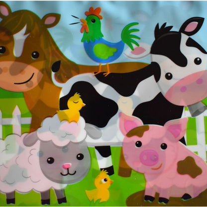 Farm Animals Zipper Bags With Handles, 12 Count