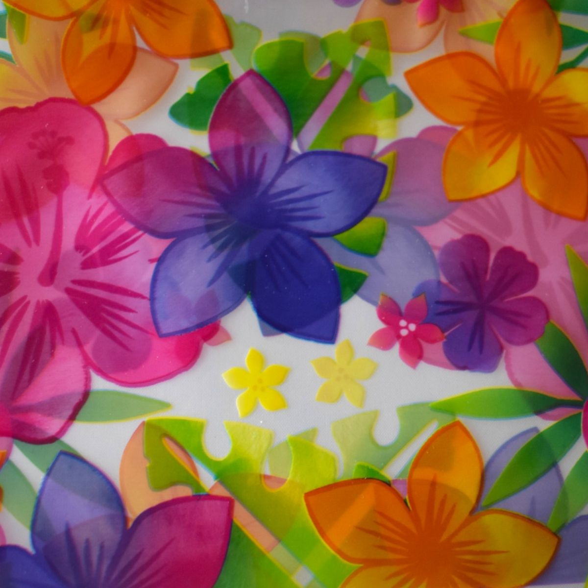 Hawaiian Floral Zipper Bags With Handles, 12 Count