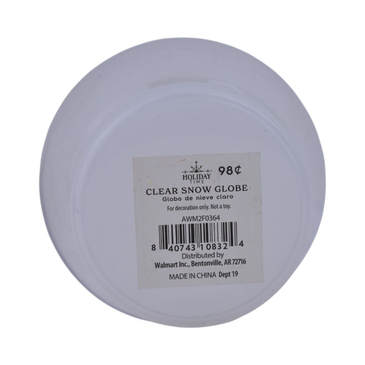 Clear Round Plastic Snow Globe
