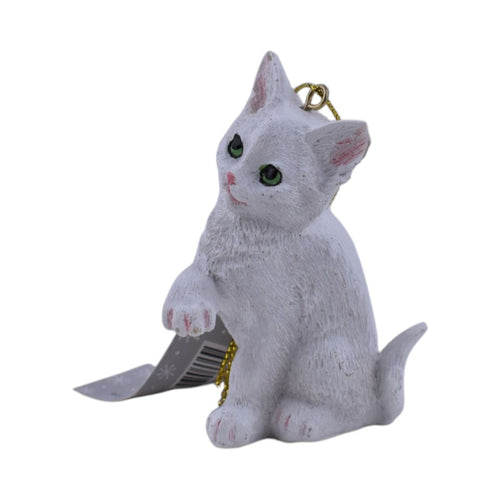 White Kitten Christmas Ornament