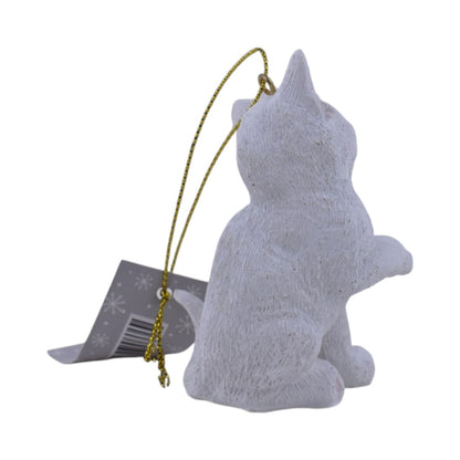 White Kitten Christmas Ornament