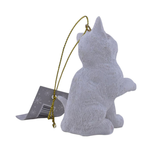 White Kitten Christmas Ornament