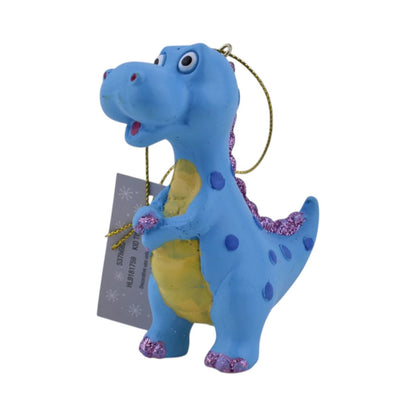 Blue Dinosaur Christmas Ornament