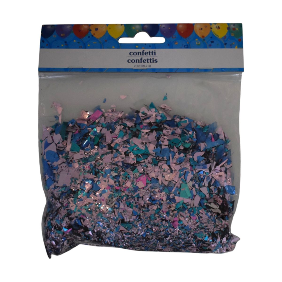 Pink & Blue Multi-Color Metallic Confetti, 2 Ounces