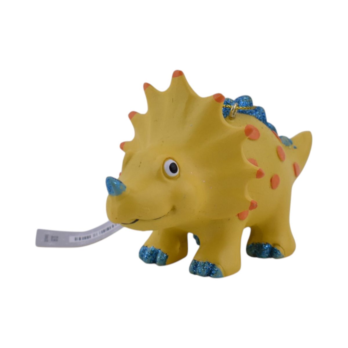 Yellow Triceratops Dinosaur Ornament