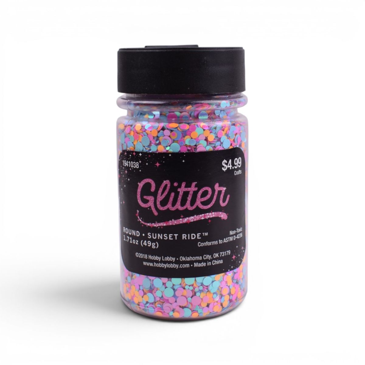 Sunset Ride Round Glitter Shaker, 1.71oz