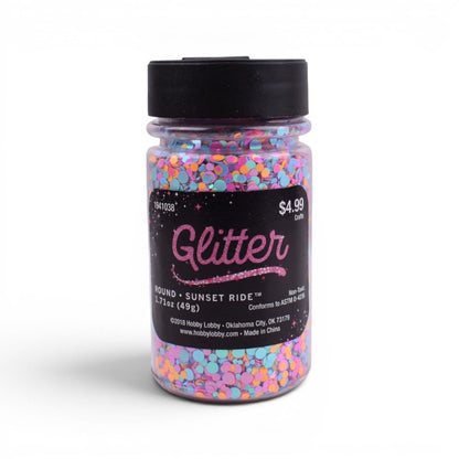 Sunset Ride Round Glitter Shaker, 1.71oz