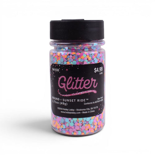 Sunset Ride Round Glitter Shaker, 1.71oz