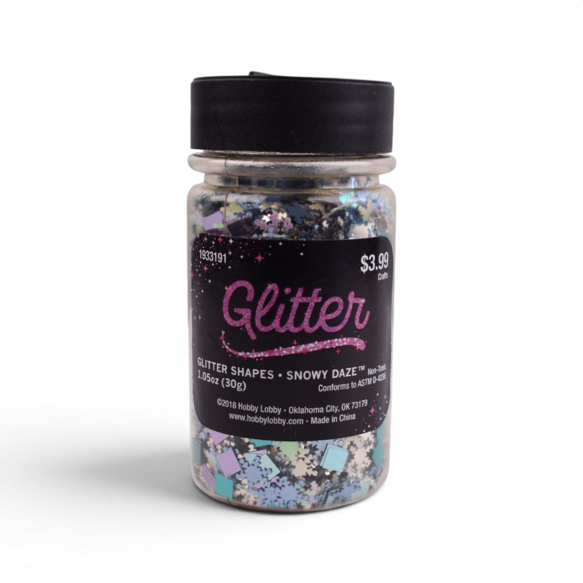 Snowy Daze Glitter Shapes, 1.05oz Shaker