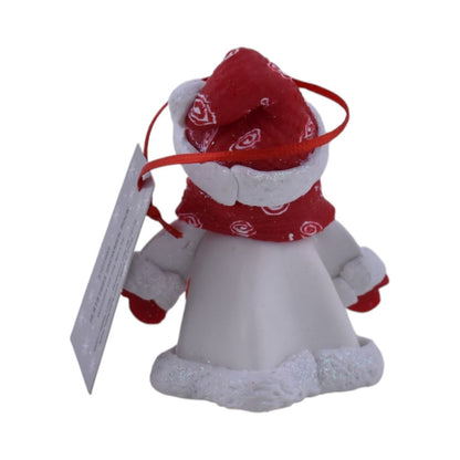 Snowman Ornament with Red Santa Hat and Scarf