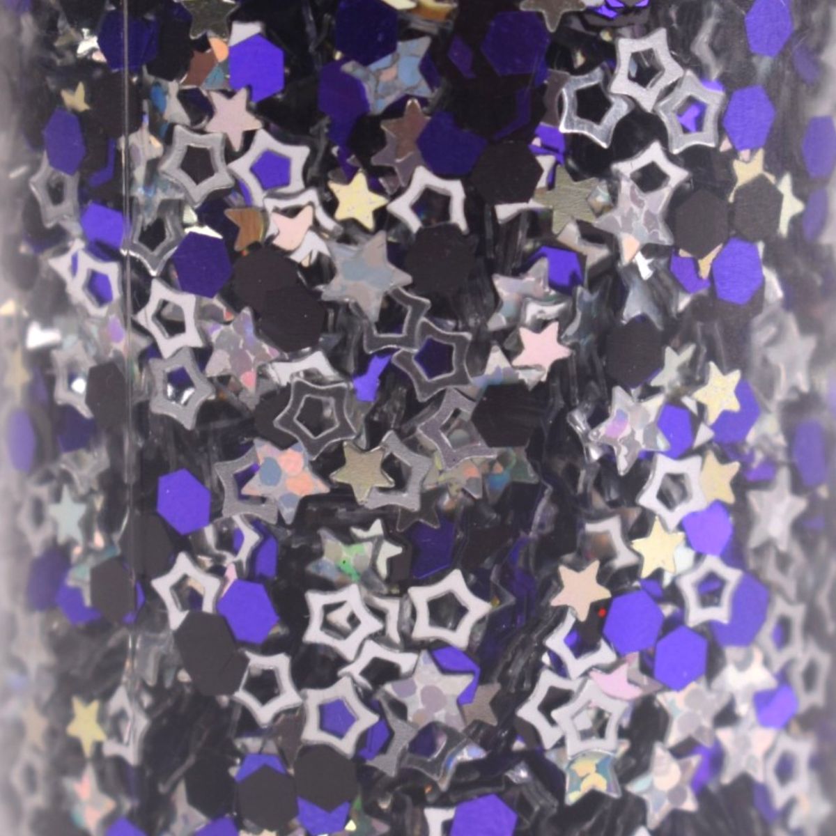 Cosmic Dreams Glitter Shapes in Purple and Silver, 1.4 oz Shaker