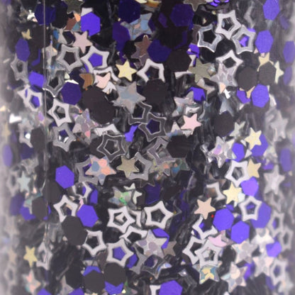 Cosmic Dreams Glitter Shapes in Purple and Silver, 1.4 oz Shaker