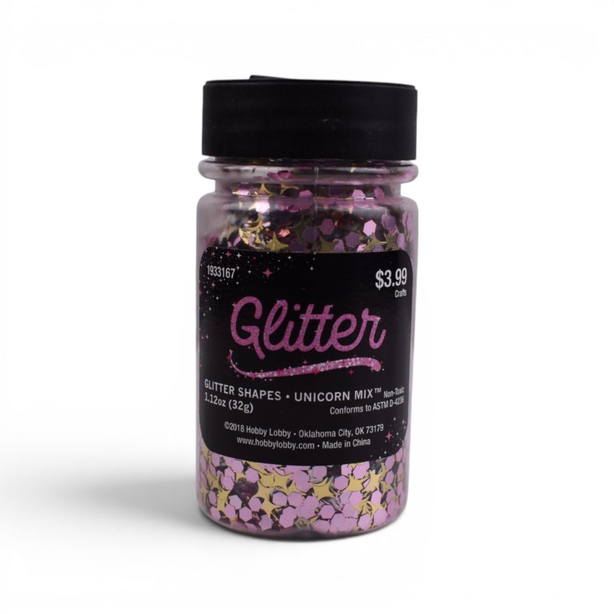 Unicorn Mix Glitter Shapes in Pink and Gold, 1.12oz