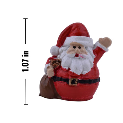 Mini Santas Resin Figurines, 6 pc