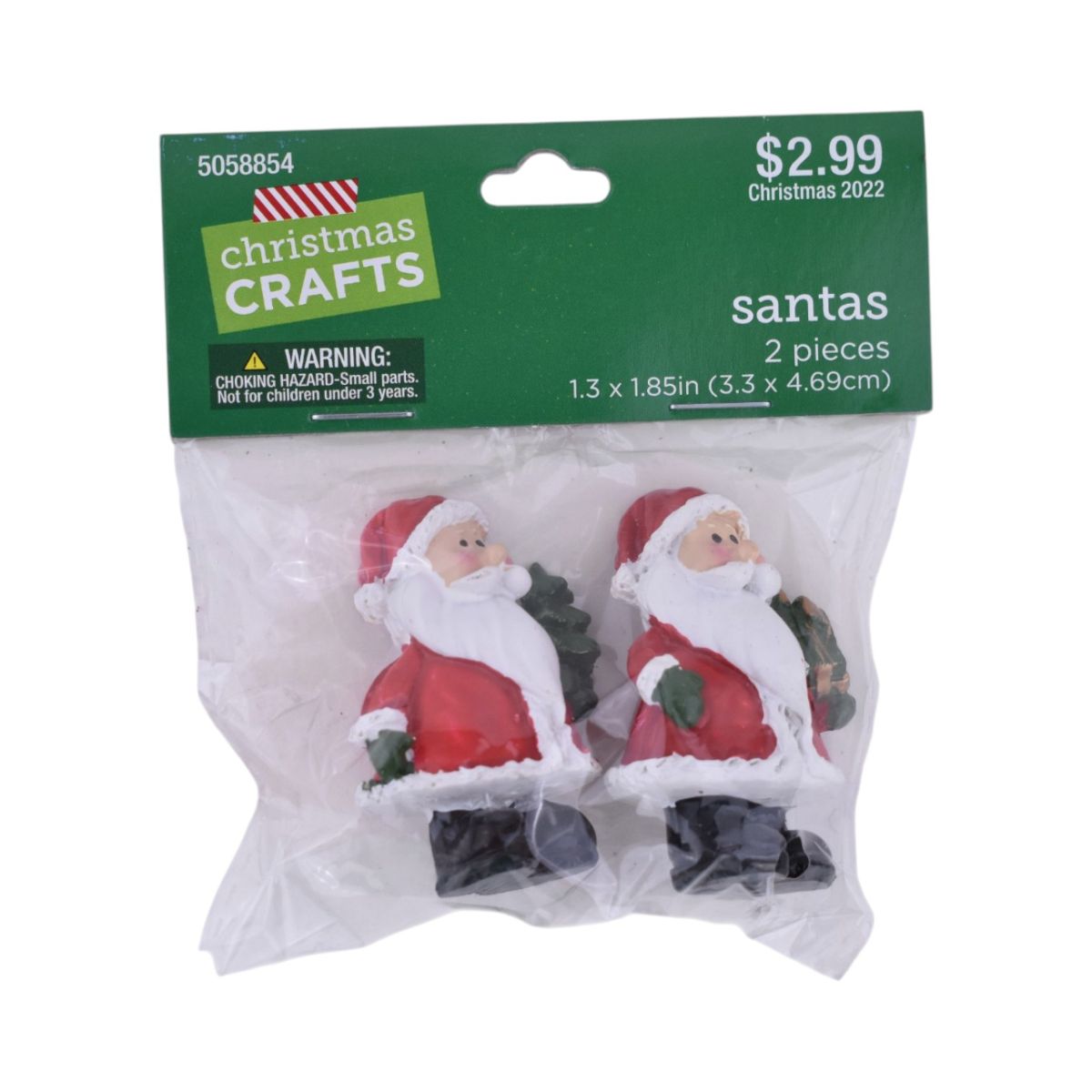Mini Resin Santa Figurines, Set of 2