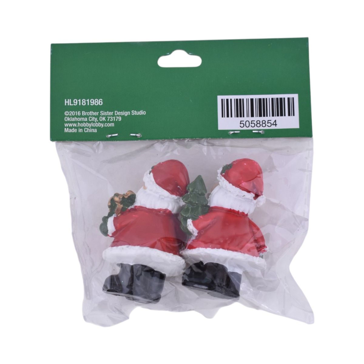 Mini Resin Santa Figurines, Set of 2
