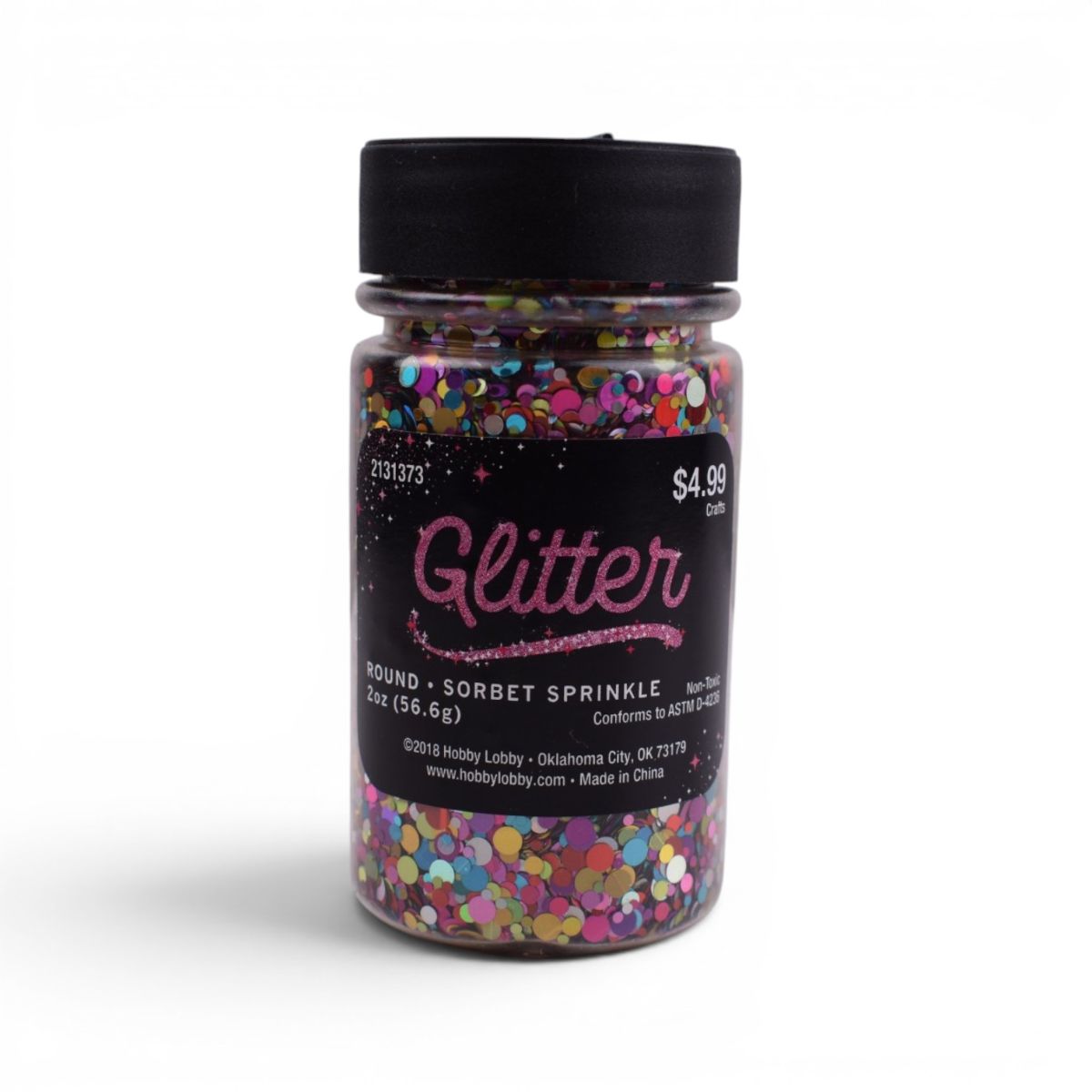 Sorbet Sprinkle Round Glitter Shaker, 2 oz