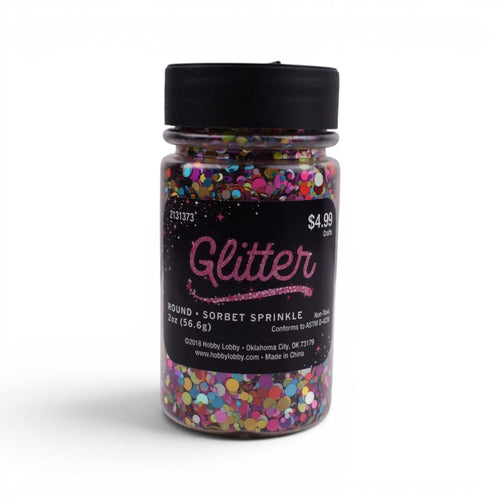 Sorbet Sprinkle Round Glitter Shaker, 2 oz