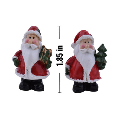 Mini Resin Santa Figurines, Set of 2