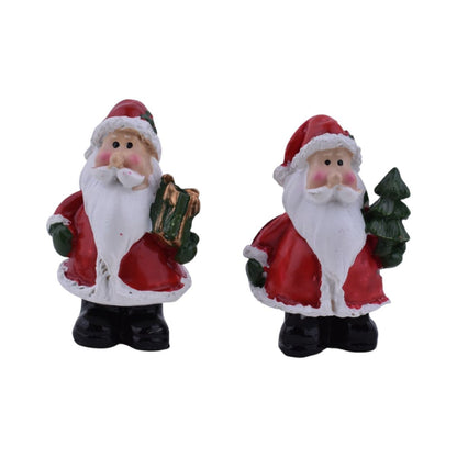 Mini Resin Santa Figurines, Set of 2