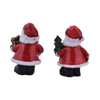 Mini Resin Santa Figurines, Set of 2