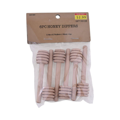 Wooden Honey Dippers, Set of 6
