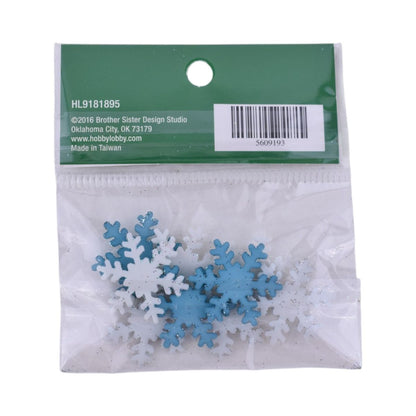 Flatback Glitter Snowflakes, 9 pc