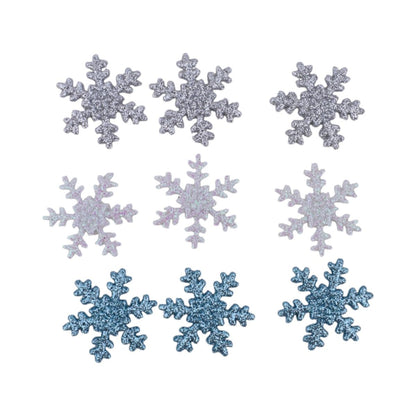 Flatback Glitter Snowflakes, 9 pc