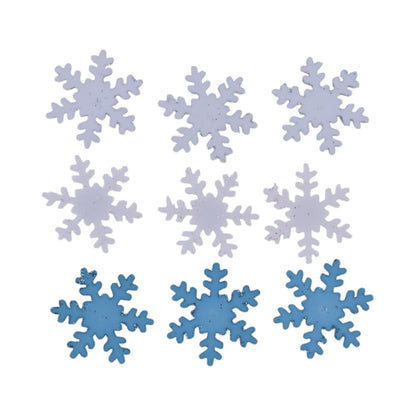 Flatback Glitter Snowflakes, 9 pc