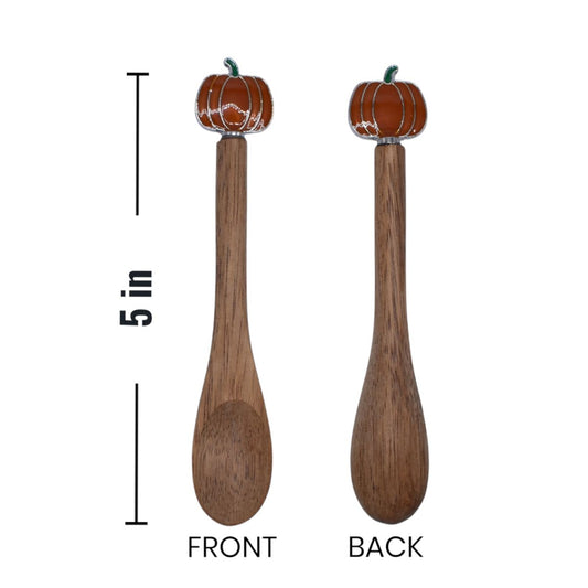 Fall Pumpkin Wooden Spoons, Set of 4