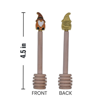 Fall Gnome Wooden Honey Dippers, Set of 4