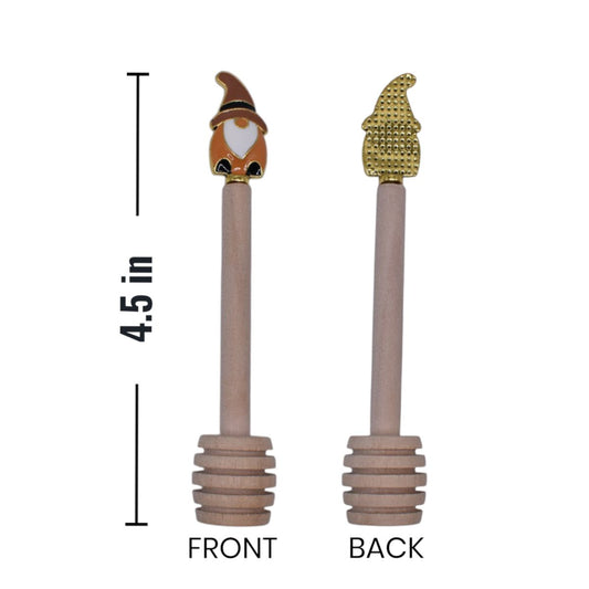 Fall Gnome Wooden Honey Dippers, Set of 4